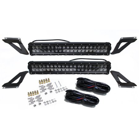 RACE SPORT 07-17 Jeep Jk Wrangler Grille (2) 120W Dual Row Blacked Out Led Light RSJK240G